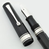 Omas Paragon (Old Style) Fountain Pen -  Black w Rhodium Trim, 18k Medium Nib (Excellent +, Works Well)