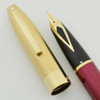 Sheaffer Legacy 1 Fountain Pen - Brushed Gold with Burgundy Body, Medium, Touchdown (Near Mint, Works Well)