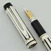 Waterman Le Man 200 Night & Day Fountain Pen (1990's) - Silver Plated, Medium 18K Nib (Excellent, Works Well)