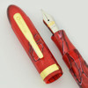 Conklin (Modern) New Nozac Fountain Pen - Scarlet Red Stripe, 14k Medium (Excellent + in Box, Works Well)