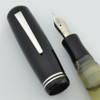 Delta 366 Fountain Pen - Ivory Swirled Resin w Chrome Trim, 18k Medium Nib (Excellent, Works Well)