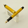 Parker Duofold Fountain Pen - Ringtop, Mandarin Yellow, Three Bands, Black Threads, Fine Nib (Excellent, Restored)