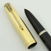 Parker 51 Aerometric Demi Fountain Pen (1951) - Black, GF Converging Lines Cap, Medium (Very Nice, Works Well)