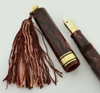 Omas Princess (Old Style) Fountain Pen -  Scarlet Red Celluloid w Gold Trim, 18k Fine Nib (Near Mint in Box, Works Well) - 12906