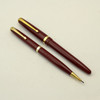 Conway Stewart 106 Fountain Pen Set -  1950-60s, Red, Medium Semi-Hooded Nib (Like New)