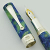 Montegrappa Harmony Fountain Pen - Solo Blue Green Resin, Sterling Trim, 18k Fine (Near Mint, Works Well)