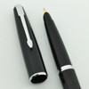 Parker 45 Arrow Fountain Pen - Black, CP Trim, Medium 14k Nib (Near Mint, Works Well)