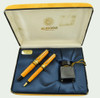Aurora Optima Sole LE Pen Set - Fountain Pen w Medium Italic 18k Nib, Ballpoint (Near Mint in Box, Works Well)