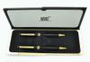 Montblanc Meisterstuck Ballpoint & Pencil Set - Black, Gold Plated Trim (Excellent in Box, Work Well)