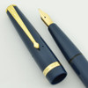 Conway Stewart 57 Fountain Pen (1960s) -  Blue, Aerometric Fill, Cursive Italic 14k Nib (Excellent, Restored)