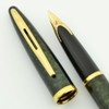 Waterman Carene Fountain Pen - Sea Green Shimmer, Gold Plated Trim, 18k Broad Italic (Near Mint, Works Well)