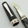 Montegrappa Historia LE Fountain Pen 183/1000 - Black Celluloid, Sterling Trim, 18k Extra Fine (Superior, Works Well)