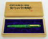 Hakase FC2-DX Handmade Fountain Pen - Jade Green Celluloid, Medium Italic Nib (Near Mint in Box, Works Well)