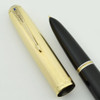 Parker 51 Vacumatic Fountain Pen (1945) - Black, GF Lined Cap, Medium Nib (Excellent, Restored)