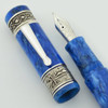 Delta Napoli LE Fountain Pen - FPH Exclusive, Blue, Sterling Trim, 18k Broad Nib (Near Mint, Works Well)