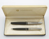 Parker 61 Classic Pen Set - Mark II, Charcoal Grey w Lustraloy Cap, 0.9mm, Medium 14k Nib (Superior in Box, Works Well)