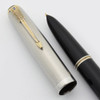 Parker 51 Vacumatic Fountain Pen (1948) - Black, Lustraloy Cap, Blue Diamond, Medium 14k Nib (Excellent, Restored)