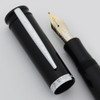 Loiminchay Mini Qian Long Fountain Pen - Black, White Gold Plated Trim, 14k Broad Nib (Near Mint, Works Well)