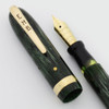 Webster Fountain Pen - Green Striated Celluloid, Twist Filler, 14k Medium Nib (Excellent, Restored)