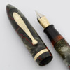 Sheaffer Balance 500 "Milady" Fountain Pen - Red Veined Grey Pearl, Fine 14k Feathertouch Nib (Excellent, Restored)