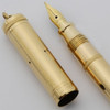 Parker Jack Knife Fountain Pen, Vest Pocket Size - Gold Filled, Wave and Lined Panels, Flexible Fine (Superior, Restored)