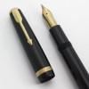 Parker New Duofold UK Maxima (1950s) - Black, Aerometric, 14k Broad (Excellent +, Works Well)