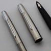 Parker 61 Jet Flighter Pen Set - Mark II, Brushed Steel, Chrome Trim, Fine 14k Nib (Excellent + in Box, Work Well)