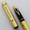 Sheaffer Targa 1005 Fountain Pen - Gold Fluted, Fine 14k Nib (Excellent, Works Well) - 13928