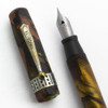 Favorite Fountain Pen - Tiny, Marbled Amber, Fine Steel Nib (Excellent, Restored)