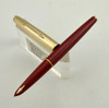 Parker 61 Fountain Pen - "Custom" (UK) Gold Filled Cap, Red , Medium (Like New, Chalk Marks)