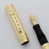 Moore Fountain Pen - Gold Filled Checkerboard, 14k Flexible Fine Nib (Superior, Restored)