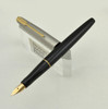 Parker VP Fountain Pen - Black w Steel Cap, Gold Trim, 14k Fine #65 Nib (Excellent)
