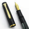 Pelikan M200 Fountain Pen - Black and Blue Marbled, Gold Plated Trim, BB Nib (Like New, Works Well)