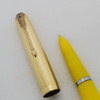 Parker 51 Ariel Kullock "Fantasy" Aerometric - Bright Yellow, GF Lined Cap, 1.3mm Stub Nib (Superior, Works Well)