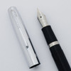 Sheaffer School Pen - Black, Chrome Cap, Open Fine Nib (New in Box, Works Well)