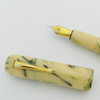 PSPW Prototype Fountain Pen - Oversize, Cream w Olive Green Swirl, Clip Model, JoWo #6 Nibs