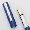 Levenger Empire Fountain Pen - Barleycorn Blue, Chrome Trim, 18k Fine Nib (Near Mint, Works Well)