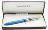 Sheaffer Sovereign Fountain Pen - Snorkel, Pastel Blue, Medium 14k Open Nib (Near Mint in Box, Restored)