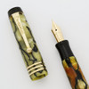 Parker Duofold Deluxe Junior Fountain Pen - Streamline, Black and Pearl, Fine (Excellent, Restored)