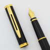 Waterman Preface Fountain Pen - Black Lacquer, 18k Medium Nib (Excellent, Works Well)