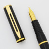 Waterman Laureat I Fountain Pen - Black with Gold Trim, Medium Nib (Very Nice, Works Well)