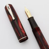 Waterman 32A-V - Red and Burgundy Marble Green Veins, Flexible Fine Nib (Excellent, Restored)