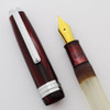 Recife Crystal Fountain Pen - Red, Eyedropper Filler, Fine GP Steel Nib (Superior, Works Well)
