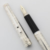 Platinum (Japan) Sterling Fountain Pen (1970s) -  Stone-Like Pattern, 14k Flexible Fine Nib (Superior, Works Well)