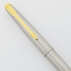 Parker 45 Flighter Deluxe Ballpoint Pen - Brushed Steel, GP Trim (Excellent +, Works Well)