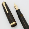 Parker Vacumatic Junior Debutante Fountain Pen (1939) - Brown Shadow Wave, Star Clip, Flexible Extra Fine (Excellent, Restored)