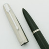 Parker 51 Aerometric Fountain Pen (1949) - Forest Green, Lustraloy Steel Cap, Fine Gold Nib (Excellent +, Works Well)