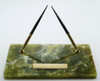 Sheaffer G30-8700 Imperial Double Desk Pen Set - Black FP & BP, Green Marble Base (New Old Stock in Box, Work Well)
