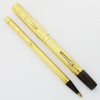Waterman 0552 Pen Set (1920's) - Lined "Sheraton" Overlay, Fine Ideal #2 14k Nib (Excellent, Restored)