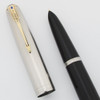Parker 51 Vacumatic Fountain Pen (1945) - Black, Lustraloy Cap, Blue Diamond Clip, Extra Fine Nib (Excellent +, Restored)